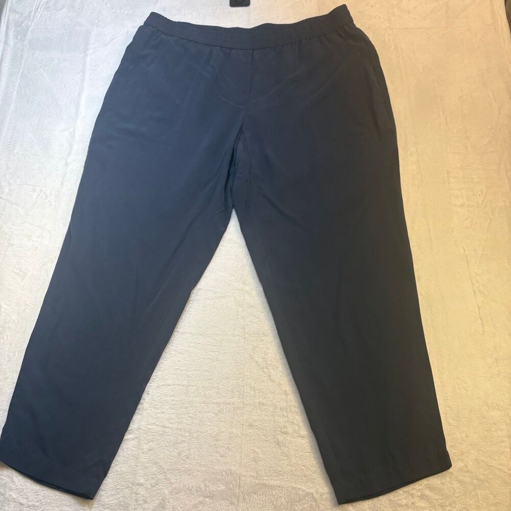 J Jill Pure Jill Navy Wide Leg Pants 2X NWT Pull On Elastic Waist Modal